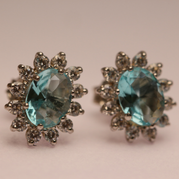 Brincos em Prata 925 Água-Marinha